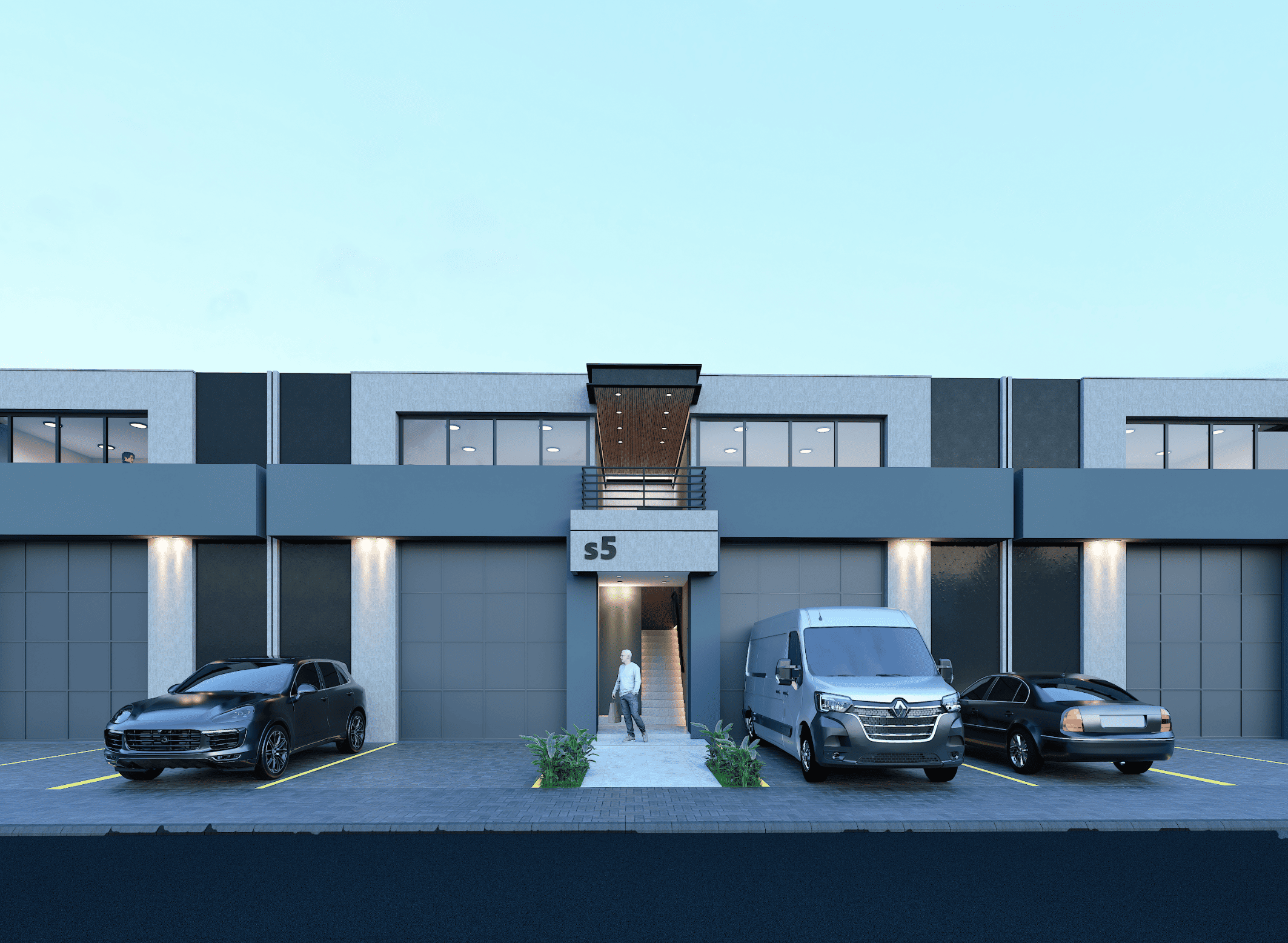 Modelo START — fachada frontal simétrica unidad s5